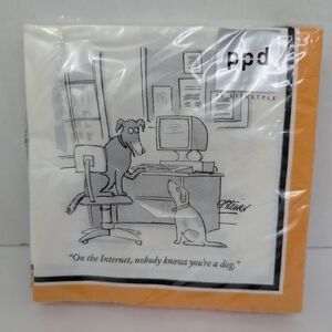 PPD Cocktail Napkins New Yorker “On the Internet, nobody knows you’re a dog" NEW
